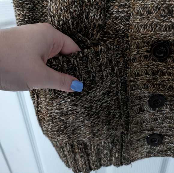 Cozy Acrylic Knit Short Sleeve Brown Sweater Top from Black Crimson NY Size M - Picture 6 of 7